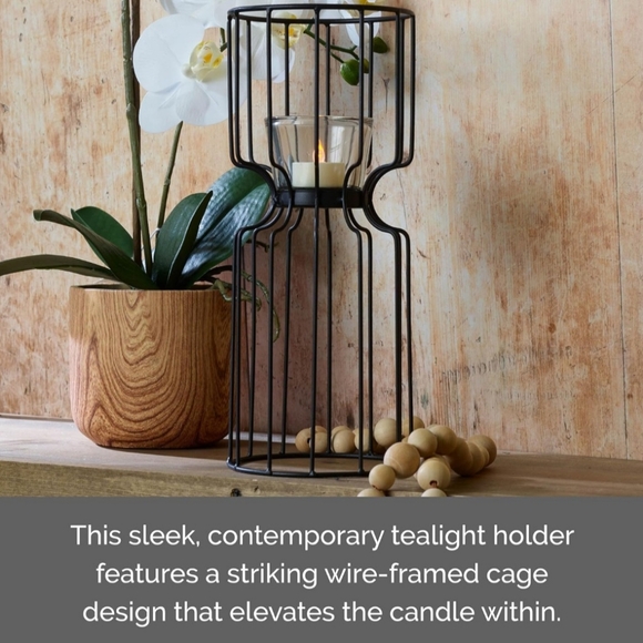 Elements wire votive candle holder - black - Picture 4 of 5